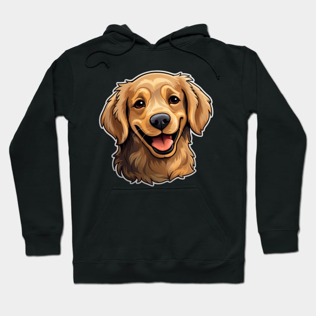 Cute Golden Retriever Dogs - Funny Golden Retriever Dog Hoodie by fromherotozero